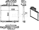 RADIATOR OEM-MAHLE TGA COMPLETE 2 CONNECTIONS
